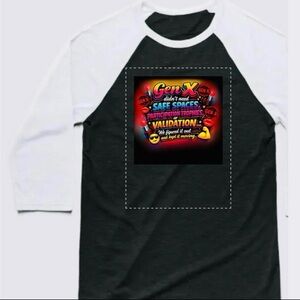 Black and White Graphic Raglan Tee